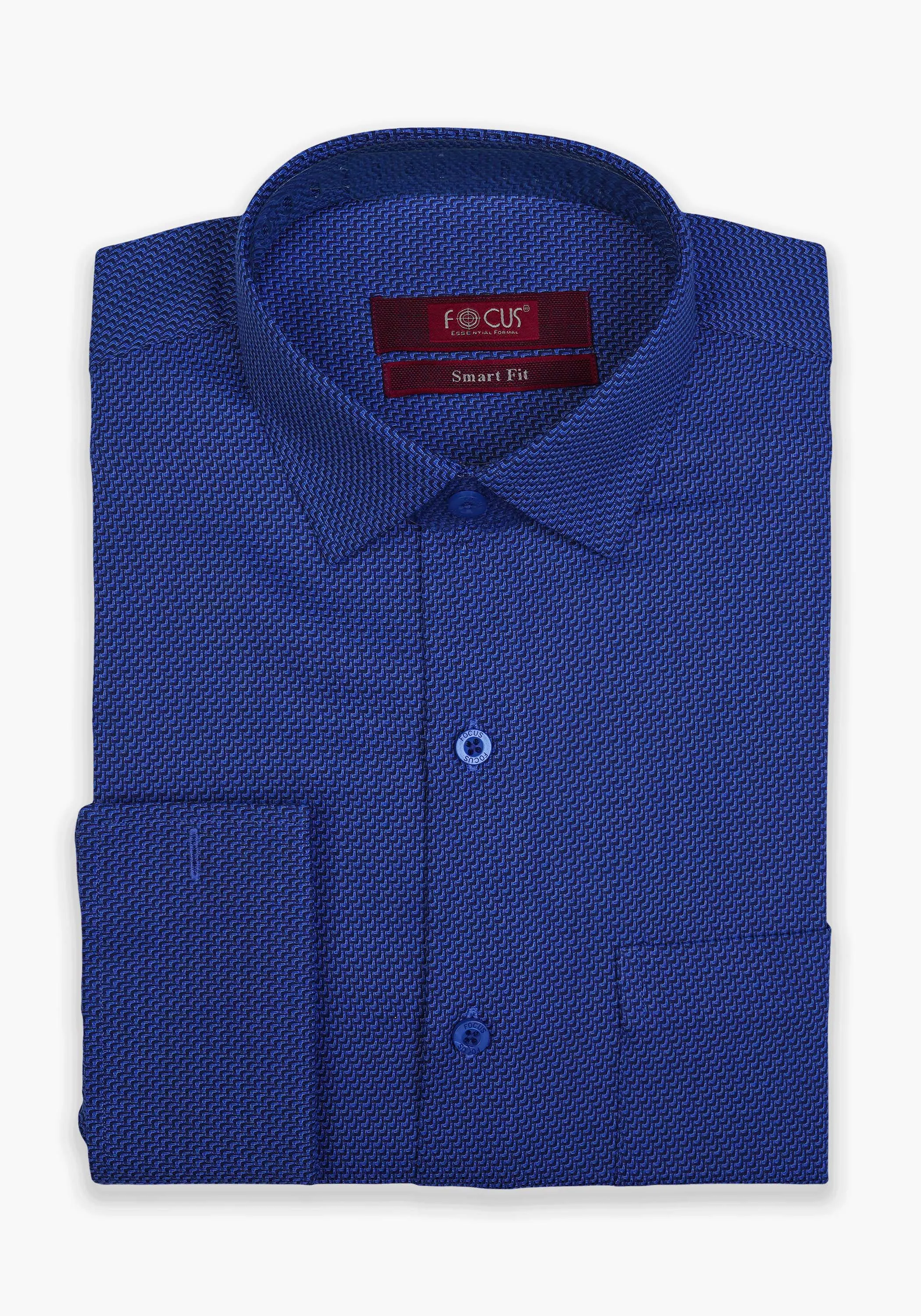 Textured Blue Dress Shirt