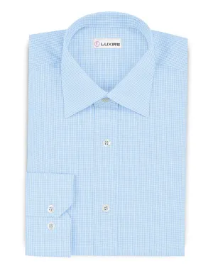 The Finest - Blue Micro Gingham Twill 300/4