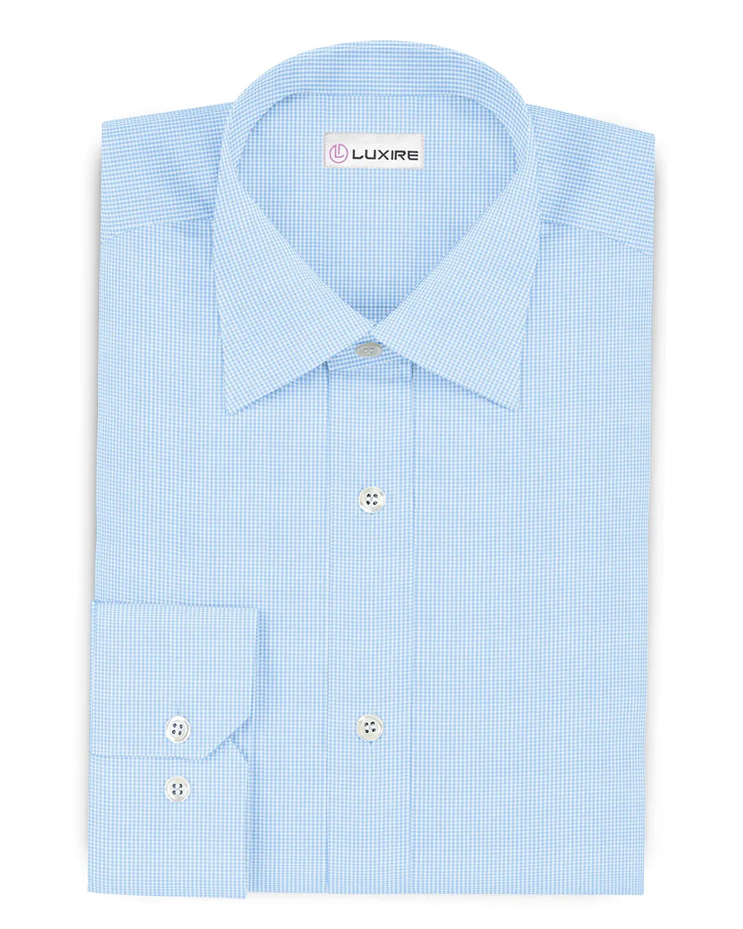 The Finest - Blue Micro Gingham Twill 300/4