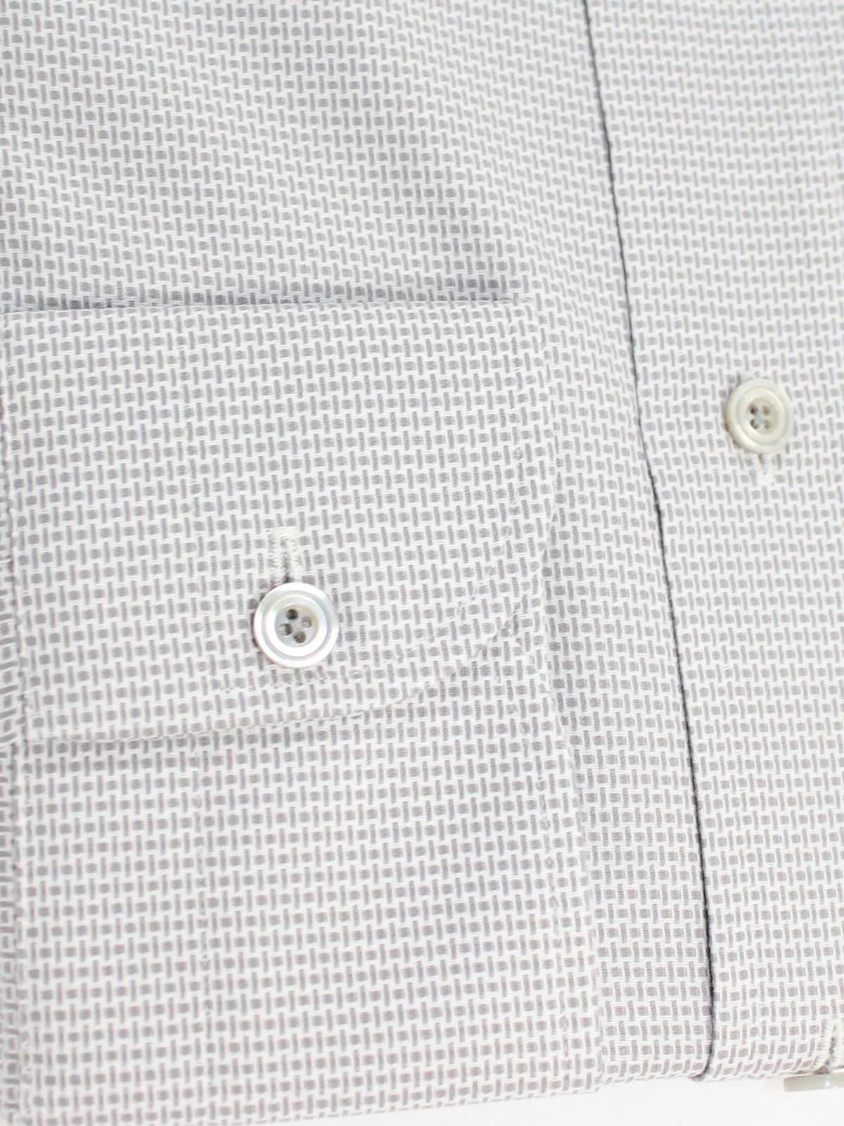 Tom Ford Dress Shirt White Gray Geometric 39 - 15 1/2 Slim Fit REDUCED SALE