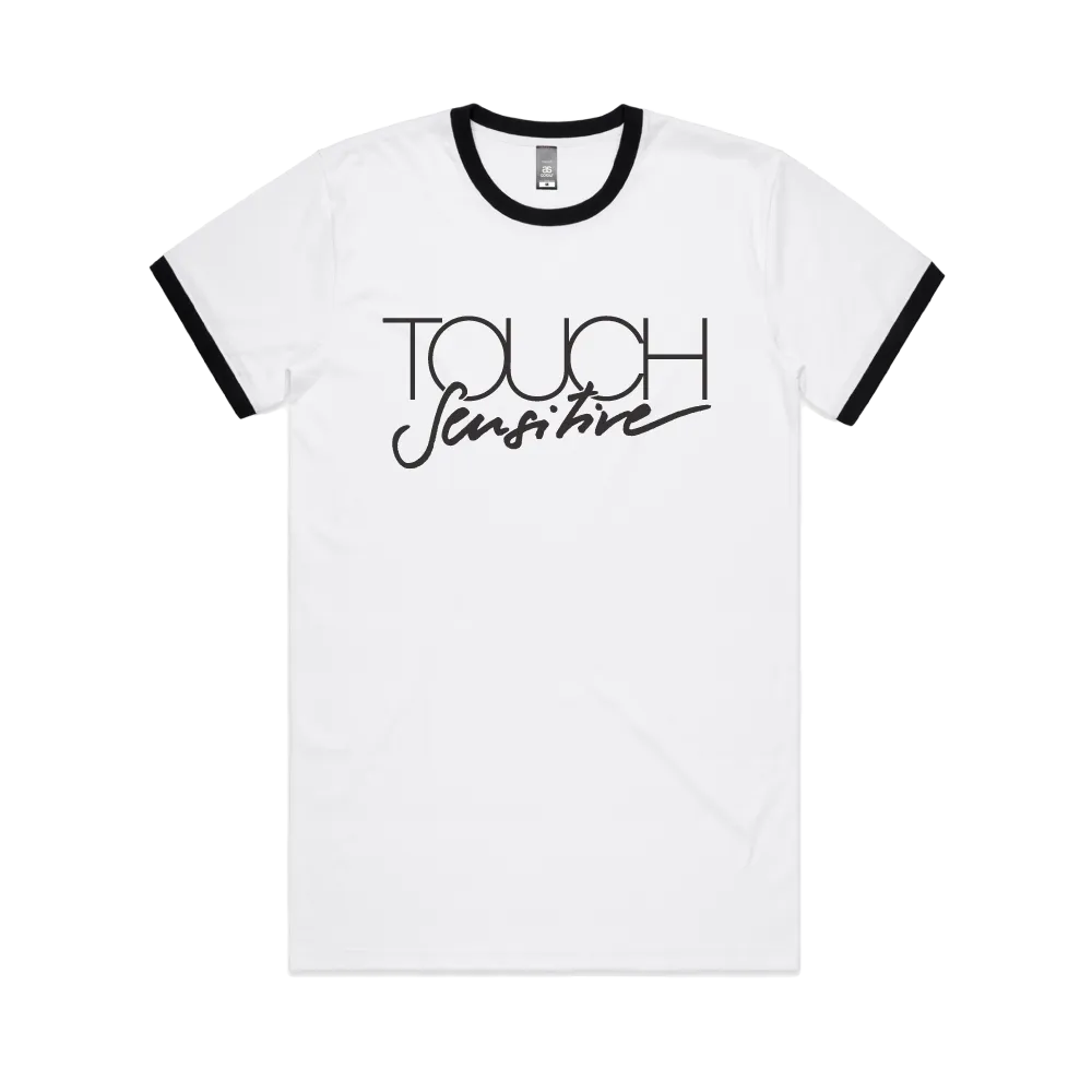 Touch Sensitive Logo / White Ringer T-Shirt