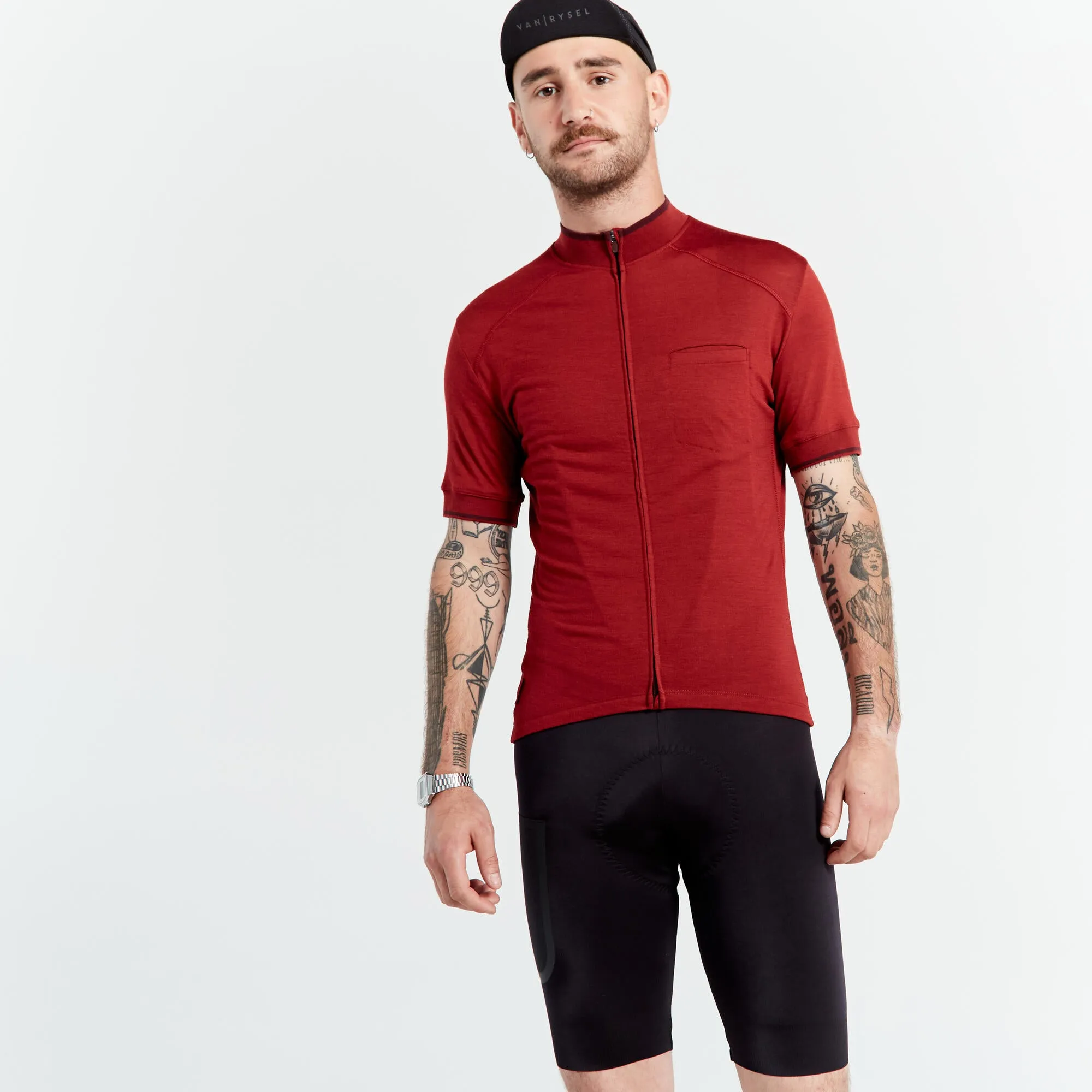 Triban Men's GRVL 900 Merino Short-Sleeved Cycling Jersey