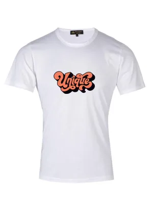 'Unique' Retro Style Text White T-Shirt