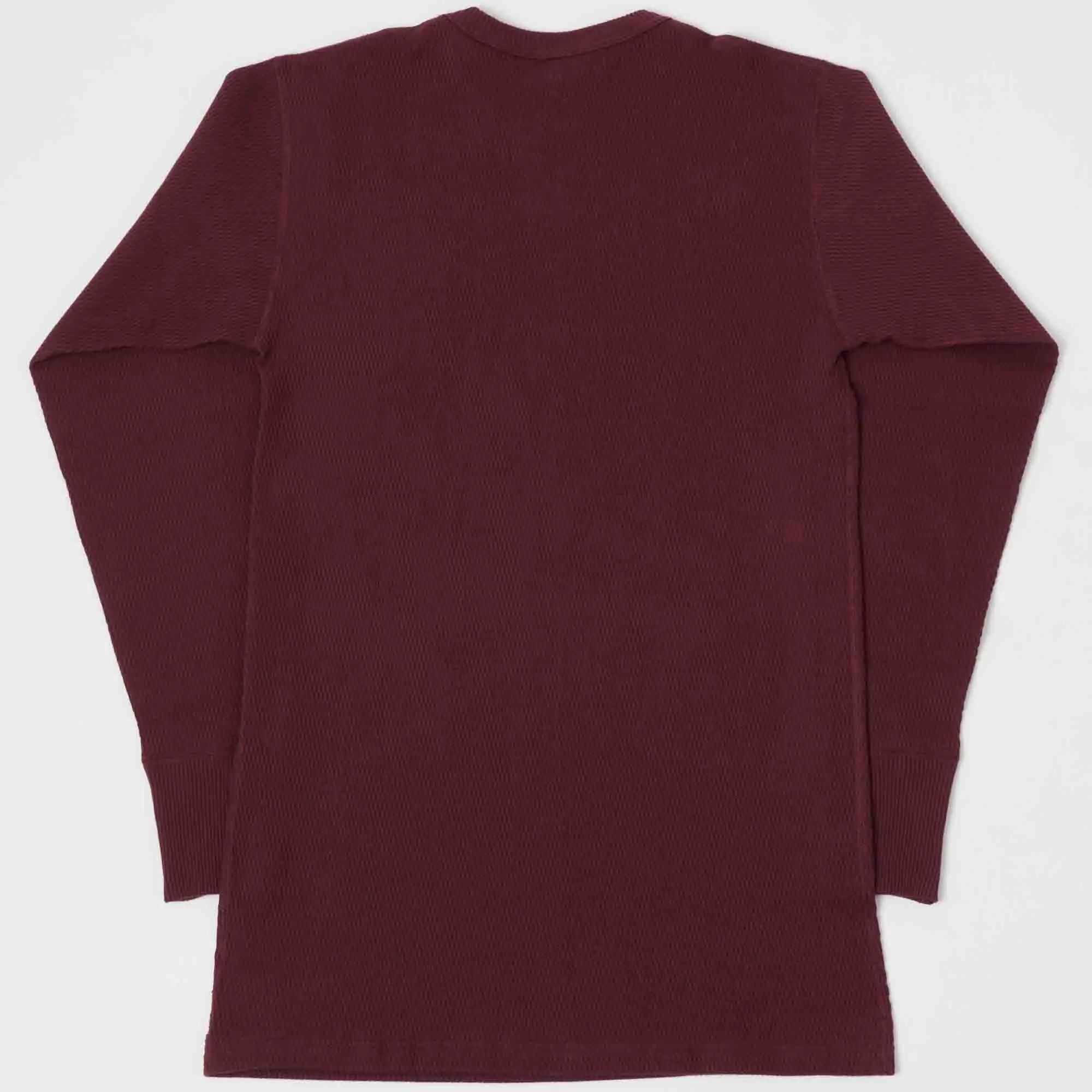 Warehouse & Co 5903 LS Waffle Knit Crew Neck Tee - Bordeaux