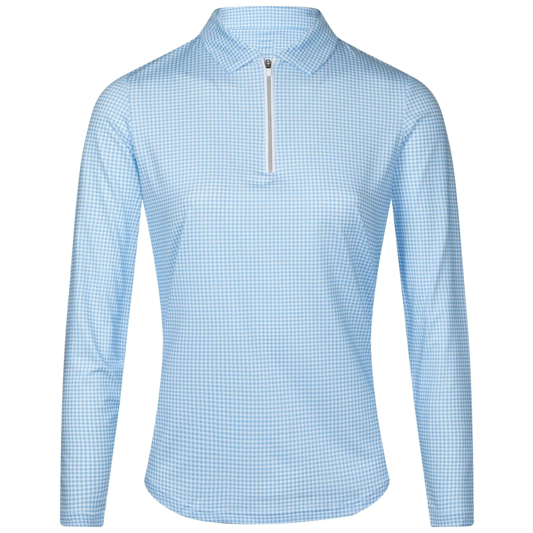 Womens LS Houndstooth Sun Protection Shirt Blue - AW23