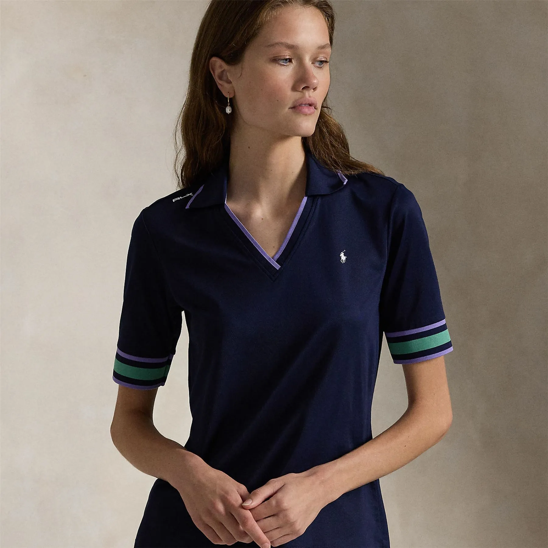 Womens RLX Tailored Fit Cricket Polo Refined Navy - AW24