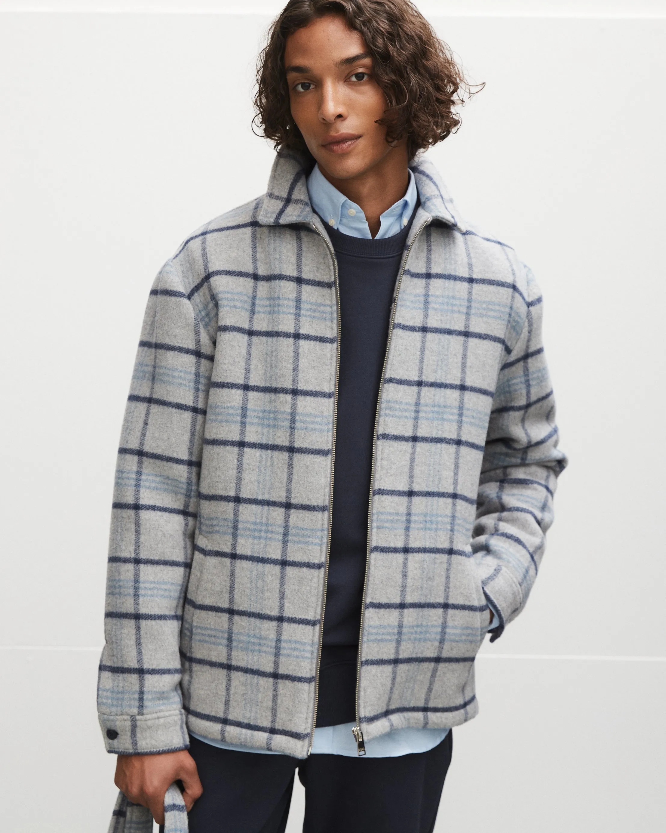 Wool Check Fabric Jacket