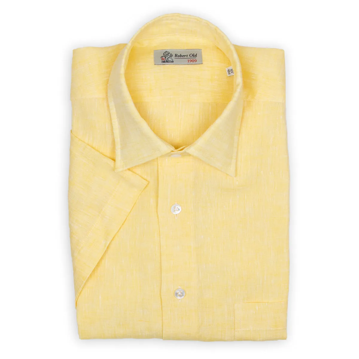 Yellow Linen Short Sleeve Shirt